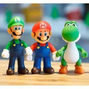 Kit Bonecos Super Mario, Luigi e Yoshi: A Aventura dos Games em PVC