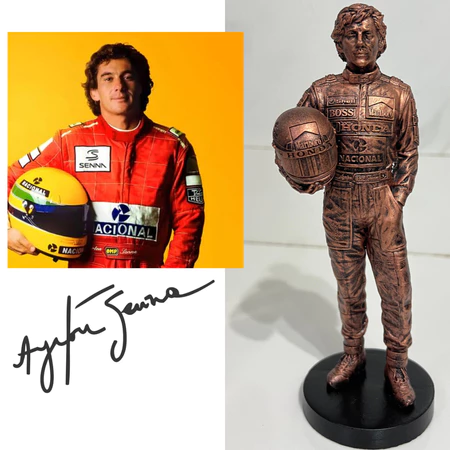 Miniatura Ayrton Senna: O Ídolo da Fórmula 1 em Resina